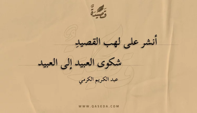 قصيدة شكوى العبيد إلى العبيد