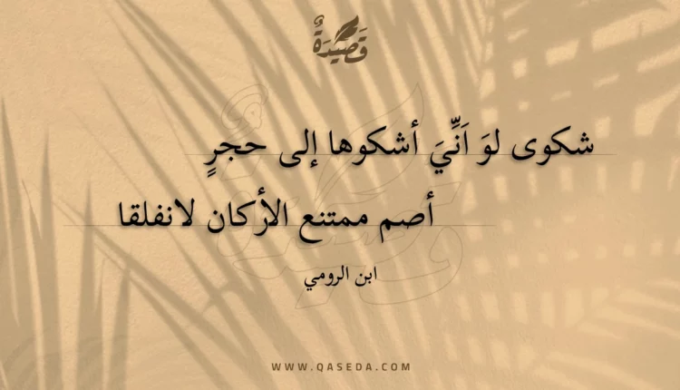 قصيدة شكوى لو اني أشكوها إلى حجر
