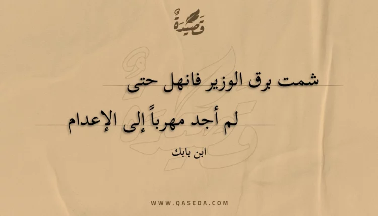 قصيدة شمت برق الوزير فانهل حتى
