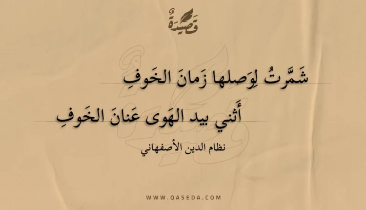 قصيدة شمرت لوصلها زمان الخوف