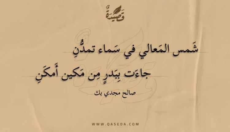 قصيدة شمس المعالي في سماء تمدن