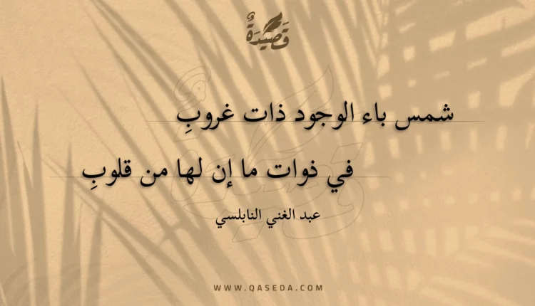 قصيدة شمس باء الوجود ذات غروب