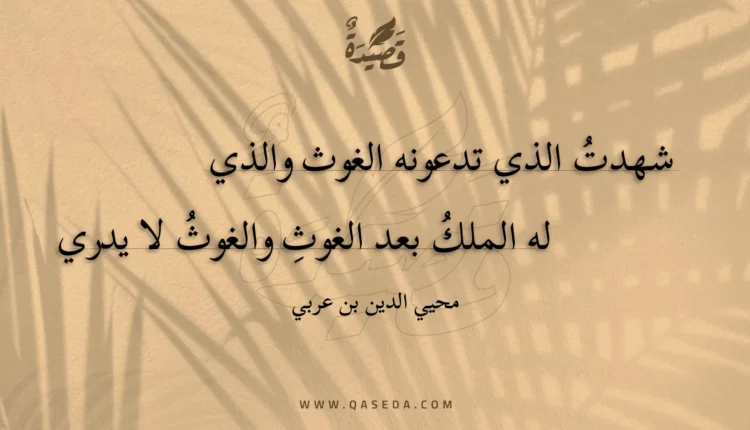 قصيدة شهدت الذي تدعونه الغوث والذي