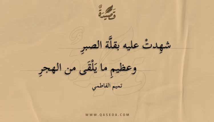 قصيدة شهدت عليه بقلة الصبر