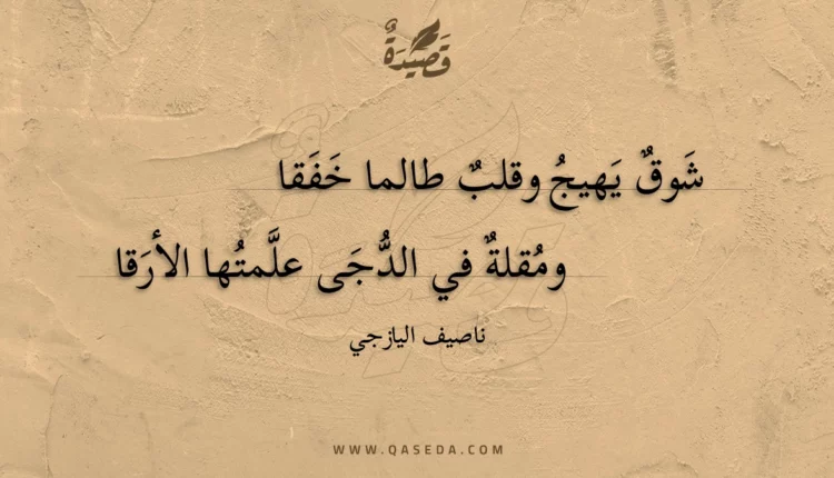 قصيدة شوق يهيج وقلب طالما خفقا