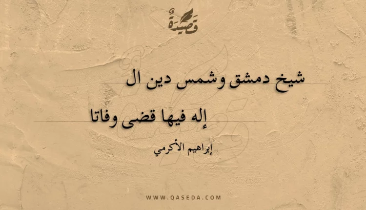 قصيدة شيخ دمشق وشمس دين