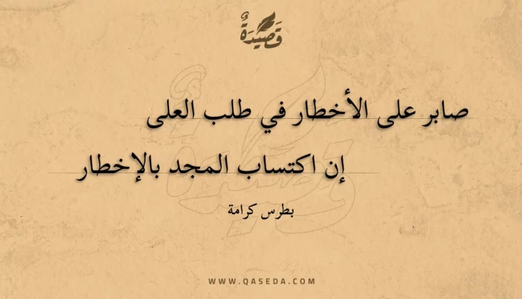 قصيدة صابر على الأخطار في طلب العلى