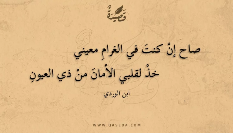قصيدة صاح إن كنت في الغرام معيني