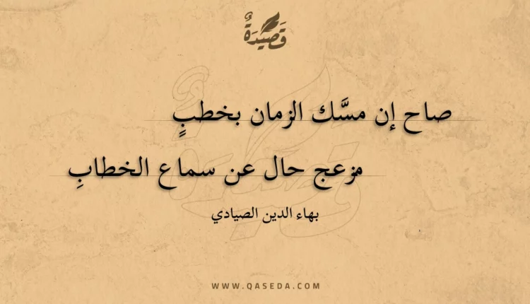 قصيدة صاح إن مسك الزمان بخطب