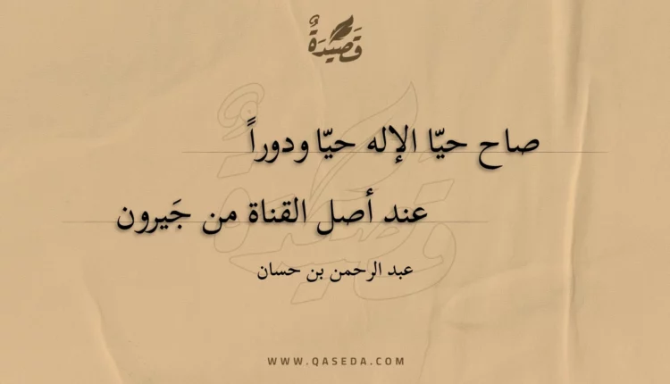 قصيدة صاح حيا الإله حيا ودورا