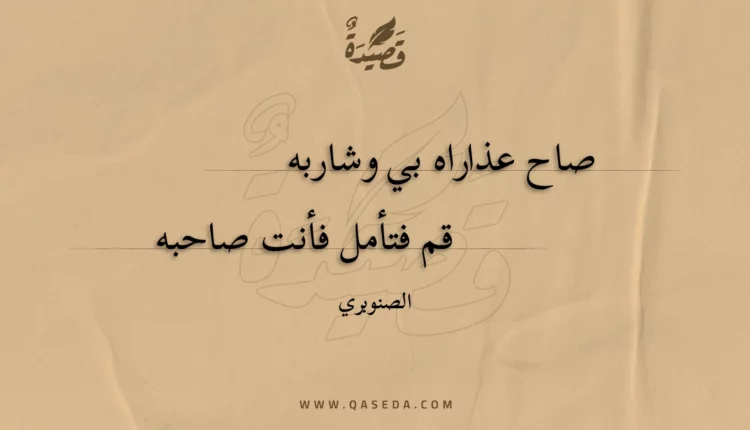 قصيدة صاح عذاراه بي وشاربه