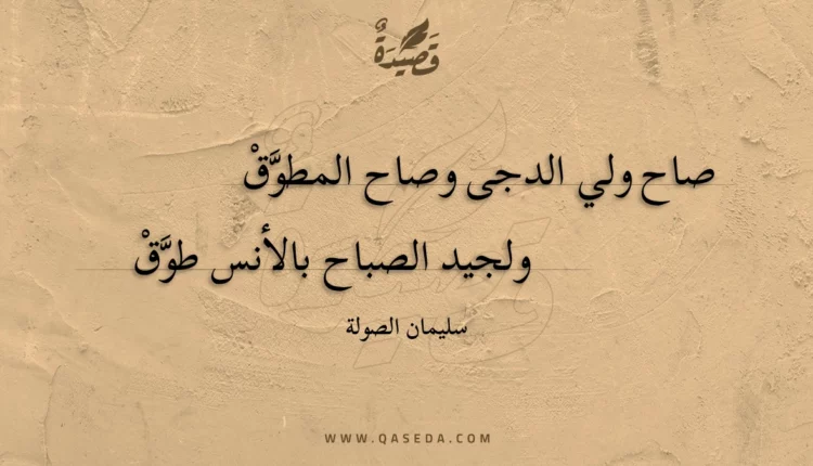 قصيدة صاح ولي الدجى وصاح المطوق