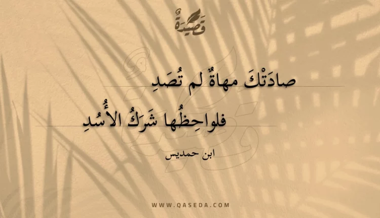 قصيدة صادتك مهاة لم تصد