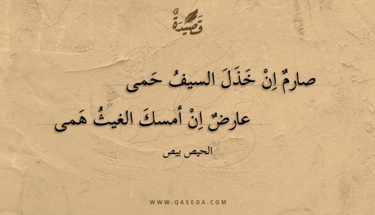 قصيدة صارم ان خذل السيف حمى