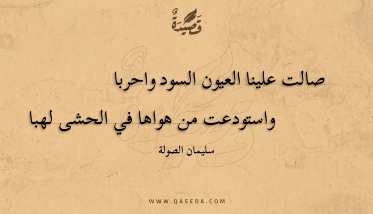 قصيدة صالت علينا العيون السود واحربا