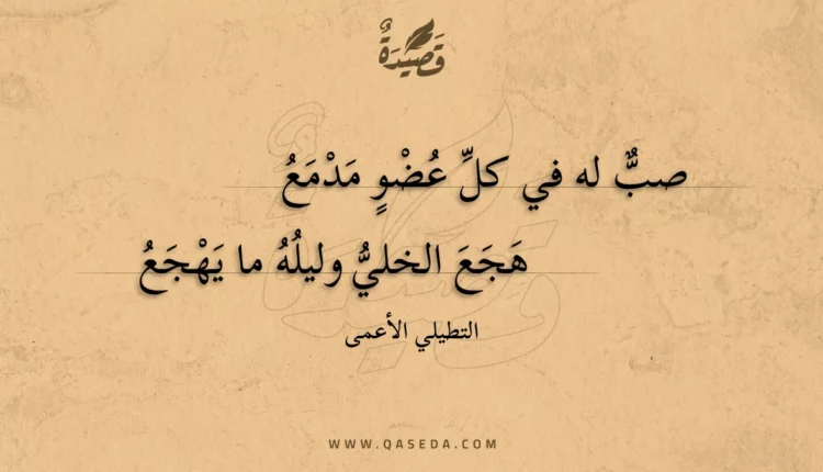 قصيدة صب له في كل عضو مدمع