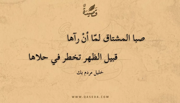 قصيدة صبا المشتاق لما أن رآها