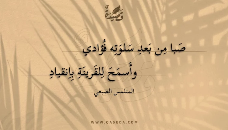 قصيدة صبا من بعد سلوته فؤادي