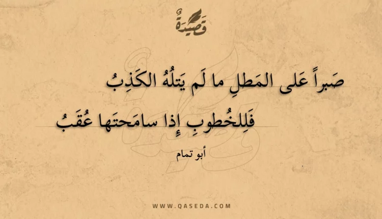 قصيدة صبرا على المطل ما لم يتله الكذب