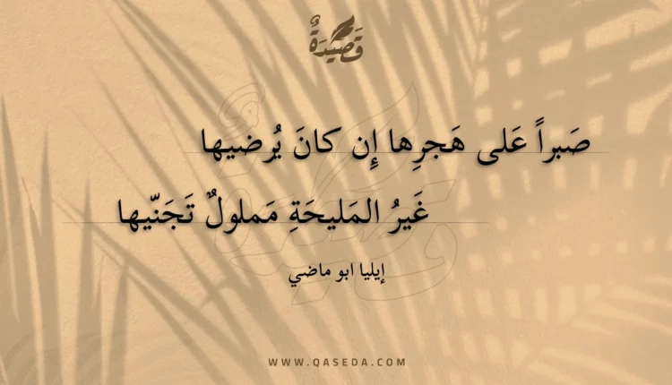 قصيدة صبرا على هجرها إن كان يرضيها