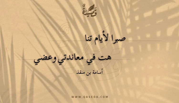قصيدة صبرا لأيام تناهت