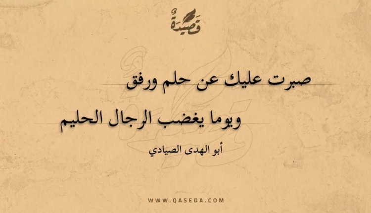 قصيدة صبرت عليك عن حلم ورفق