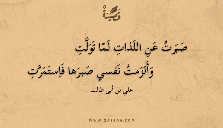 قصيدة صبرت عن اللذات لما تولت