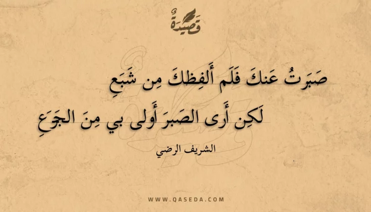 قصيدة صبرت عنك فلم ألفظك من شبع