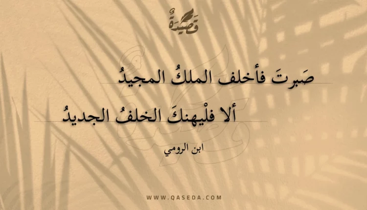 قصيدة صبرت فأخلف الملك المجيد
