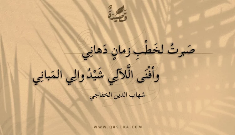 قصيدة صبرت لخطب زمان دهاني