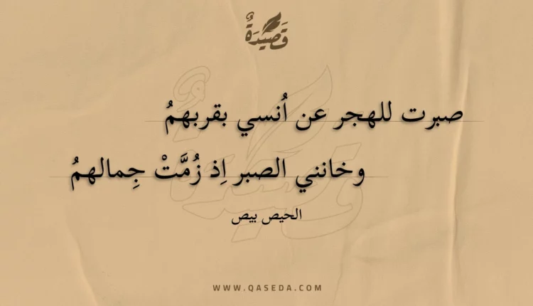 قصيدة صبرت للهجر عن انسي بقربهم