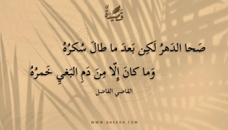 قصيدة صحا الدهر لكن بعد ما طال سكره