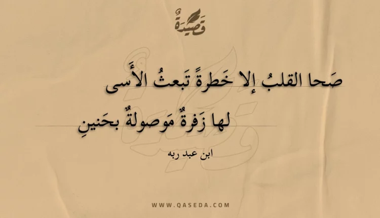 قصيدة صحا القلب إلا خطرة تبعث الأسى