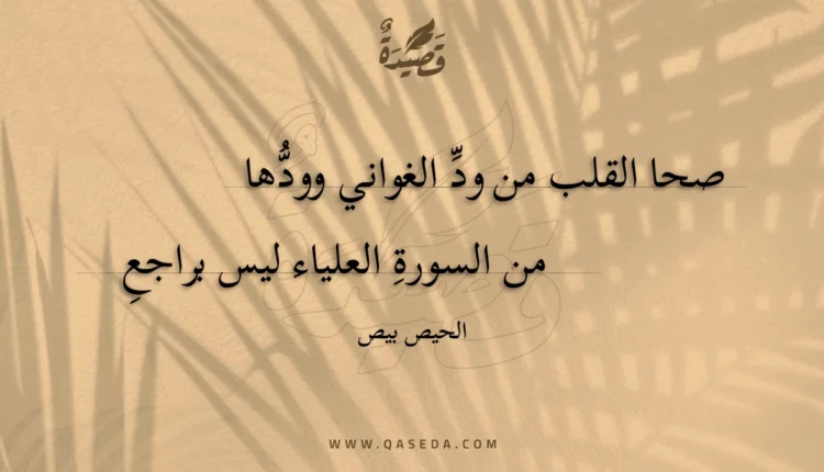 قصيدة صحا القلب من ود الغواني وودها