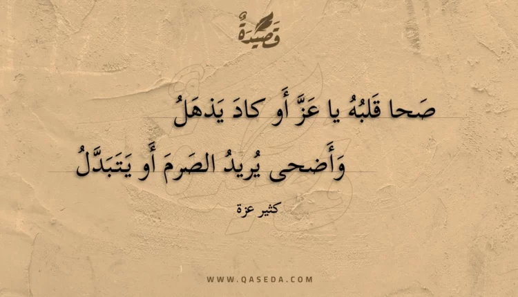 قصيدة صحا قلبه يا عز أو كاد يذهل