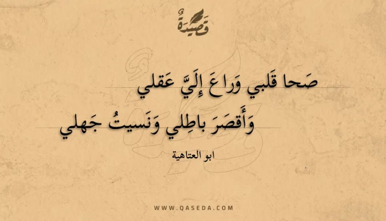 قصيدة صحا قلبي وراع إلي عقلي