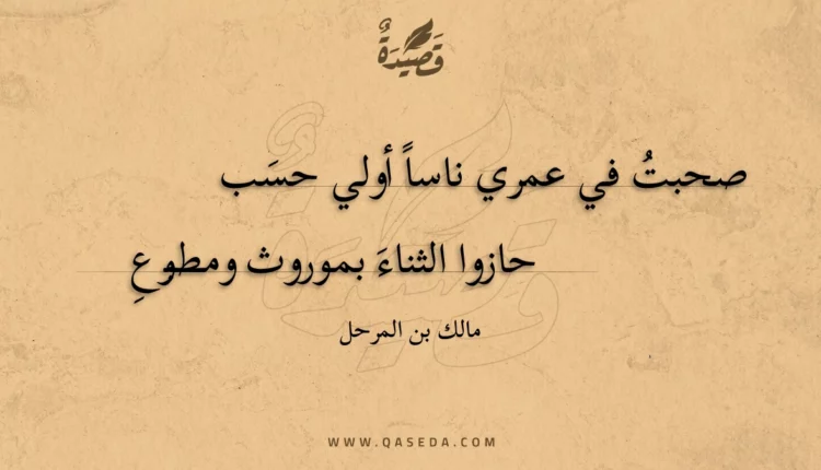 قصيدة صحبت في عمري ناسا أولي حسب
