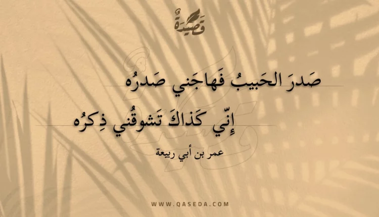 قصيدة صدر الحبيب فهاجني صدره