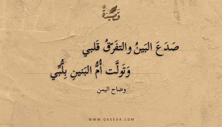 قصيدة صدع البين والتفرق قلبي