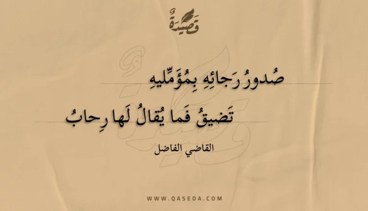 قصيدة صدور رجائه بمؤمليه