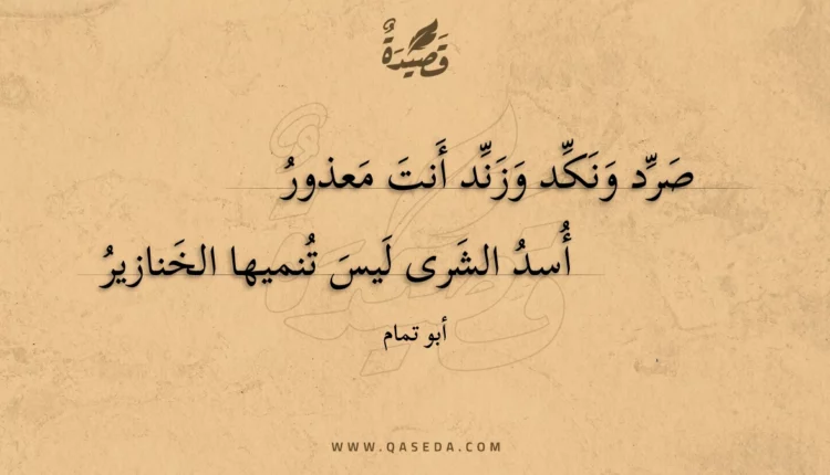 قصيدة صرد ونكد وزند أنت معذور