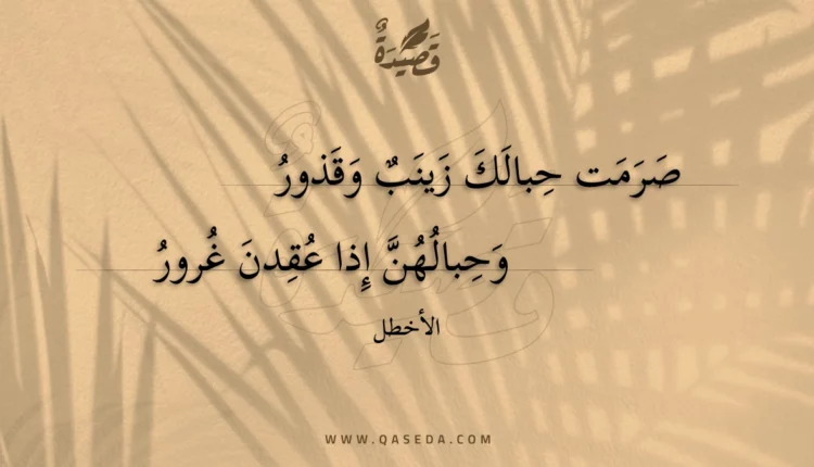 قصيدة صرمت حبالك زينب وقذور