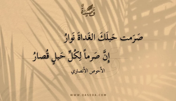 قصيدة صرمت حبلك الغداة نوار