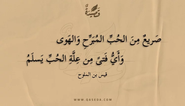 قصيدة صريع من الحب المبرح والهوى