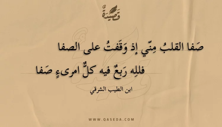 قصيدة صفا القلب مني إذ وقفت على الصفا