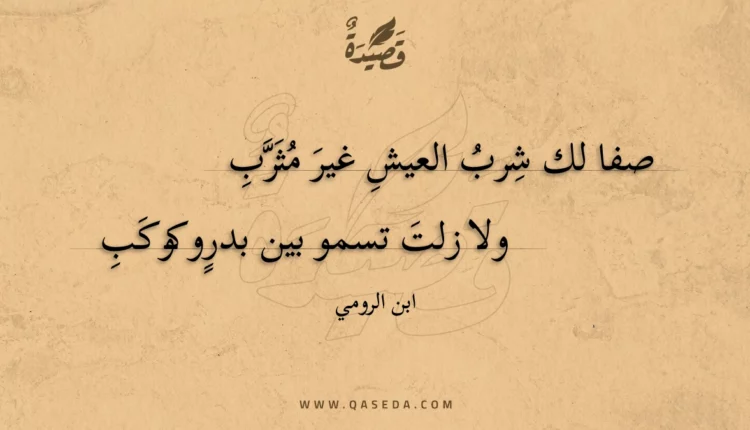 قصيدة صفا لك شرب العيش غير مثرب