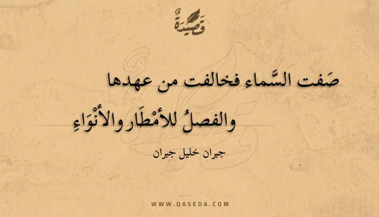 قصيدة صفت السماء فخالفت من عهدها