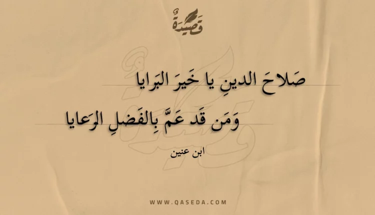 قصيدة صلاح الدين يا خير البرايا