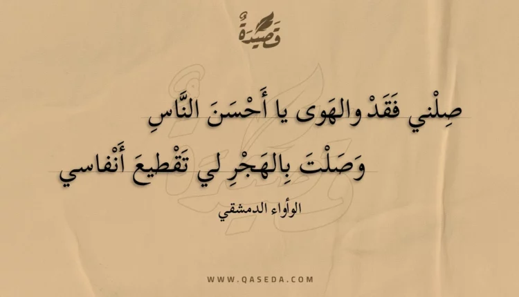 قصيدة صلني فقد والهوى يا أحسن الناس