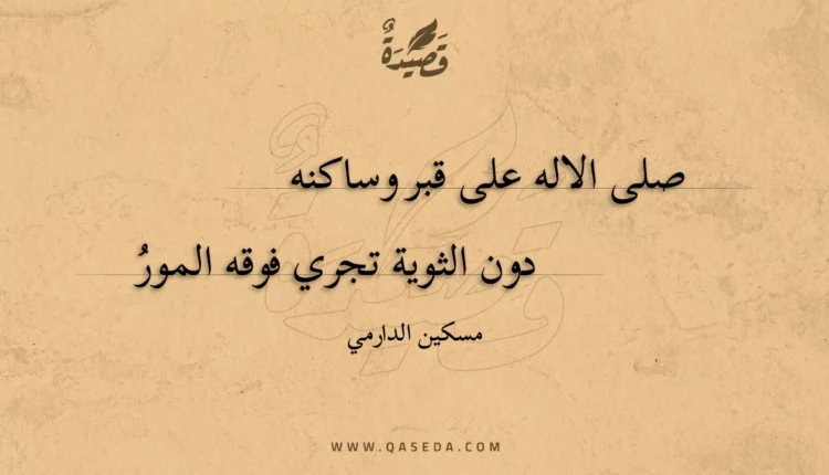 قصيدة صلى الاله على قبر وساكنه